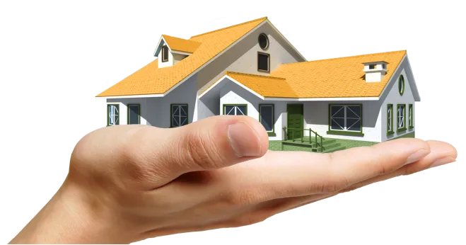 Mão segurando uma casa: o seu imóvel regularizado